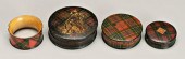 Four pieces tartanware: napkin