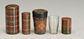 Four pieces tartanware: three