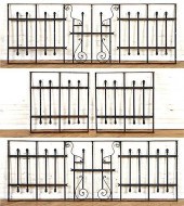FOUR PIECES WROUGHT IRON FENCI