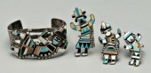 Four pieces Zuni figural jewel