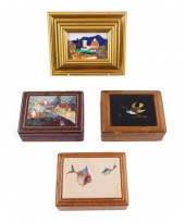 FOUR PIETRA DURA PLAQUES, ITAL