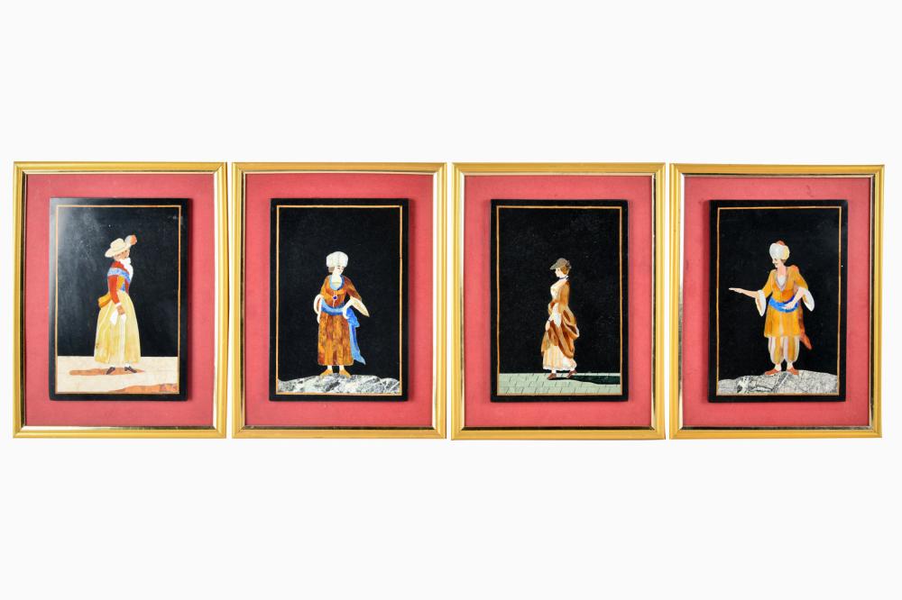 FOUR PIETRA DURA PLAQUESeach