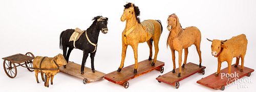 FOUR PLATFORM PULL TOYS, CA.