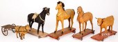 FOUR PLATFORM PULL TOYS, CA. 1