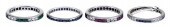 FOUR PLATINUM STACKABLE RINGS,