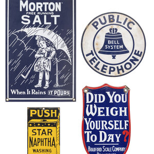 Four Porcelain Advertising Signs