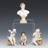 FOUR PORCELAIN FIGURINES, BY R