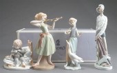FOUR PORCELAIN FIGURINES: TWO