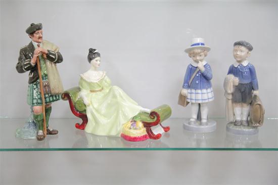 FOUR PORCELAIN FIGURINES. Two Royal