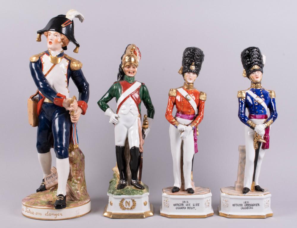 FOUR PORCELAIN SOLDIER FIGURES 16