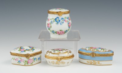 Four Porcelain Tabatieres