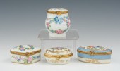 Four Porcelain Tabatieres Incl