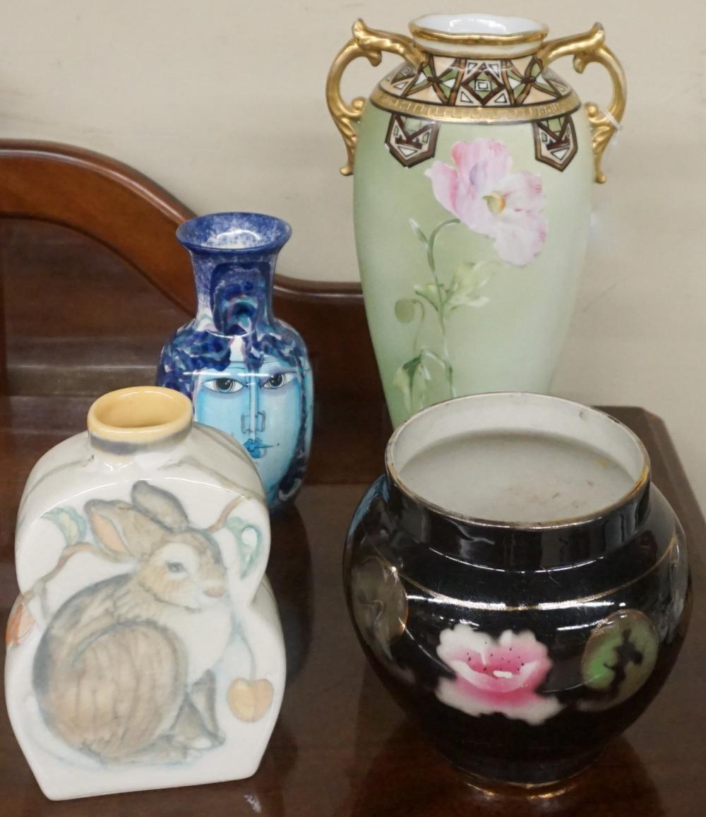 FOUR PORCELAIN VASES, H OF TALLEST: