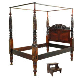 +FOUR POST QUEEN BEDSTEAD, AME
