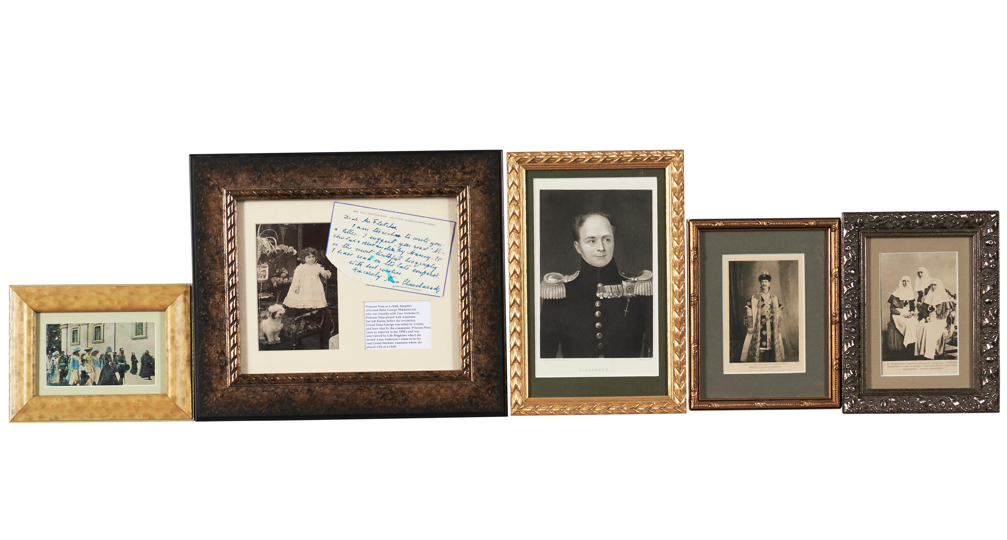 FOUR POSTCARDS & ENGRAVING OF