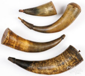 FOUR POWDER HORNS<br>Four powd