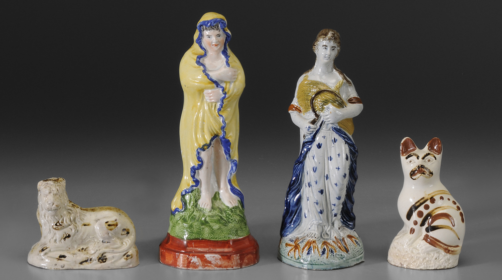 Four Prattware Figures British,