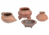 FOUR PRE-COLUMBIAN POTTERY VES