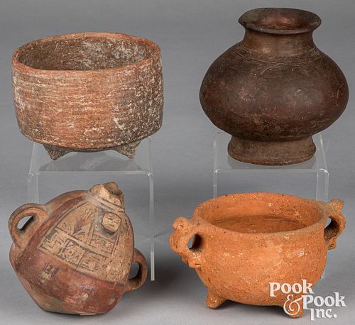 FOUR PRE-COLUMBIAN TERRA COTTA
