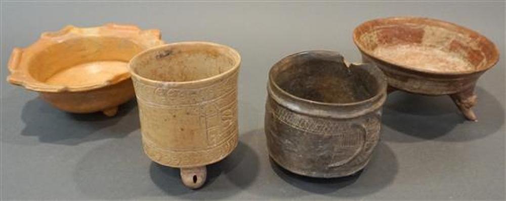 FOUR PRE-COLUMBIAN TYPE POTTERY