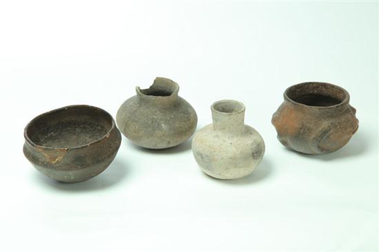 FOUR PREHISTORIC POTTERY
