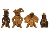 FOUR PRIMITIVE STYLE POTTERY F