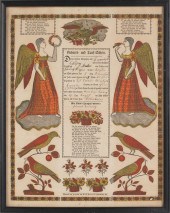 Four printed and hand colored