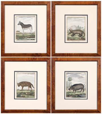 Four prints of African animals,