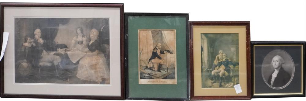 FOUR PRINTS OF GEORGE WASHINGTON,