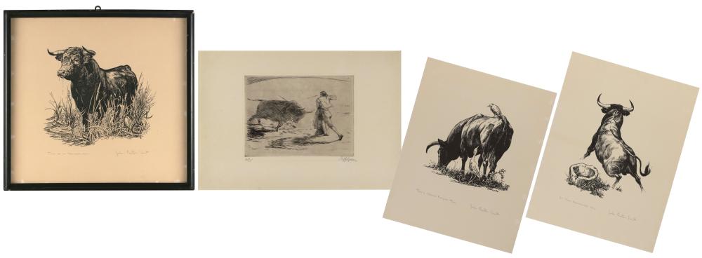 FOUR PRINTS RELATED TO BULLS