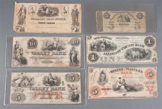 Four privately-issued bank notes