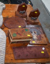 FOUR PYROGRAPHIC DECORATIONS I