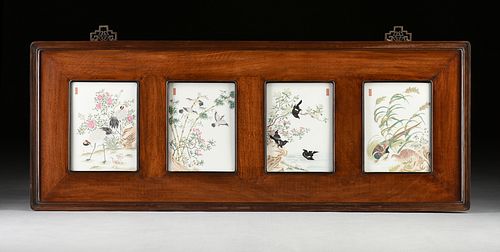 FOUR QIANLONG STYLE FAMILLE ROSE