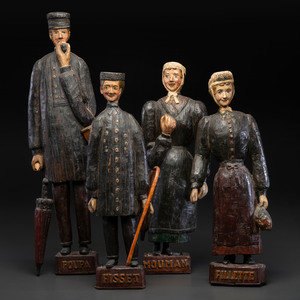 Four Quebec Family Figures Circa