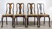 FOUR QUEEN ANNE STYLE CHAIRS P