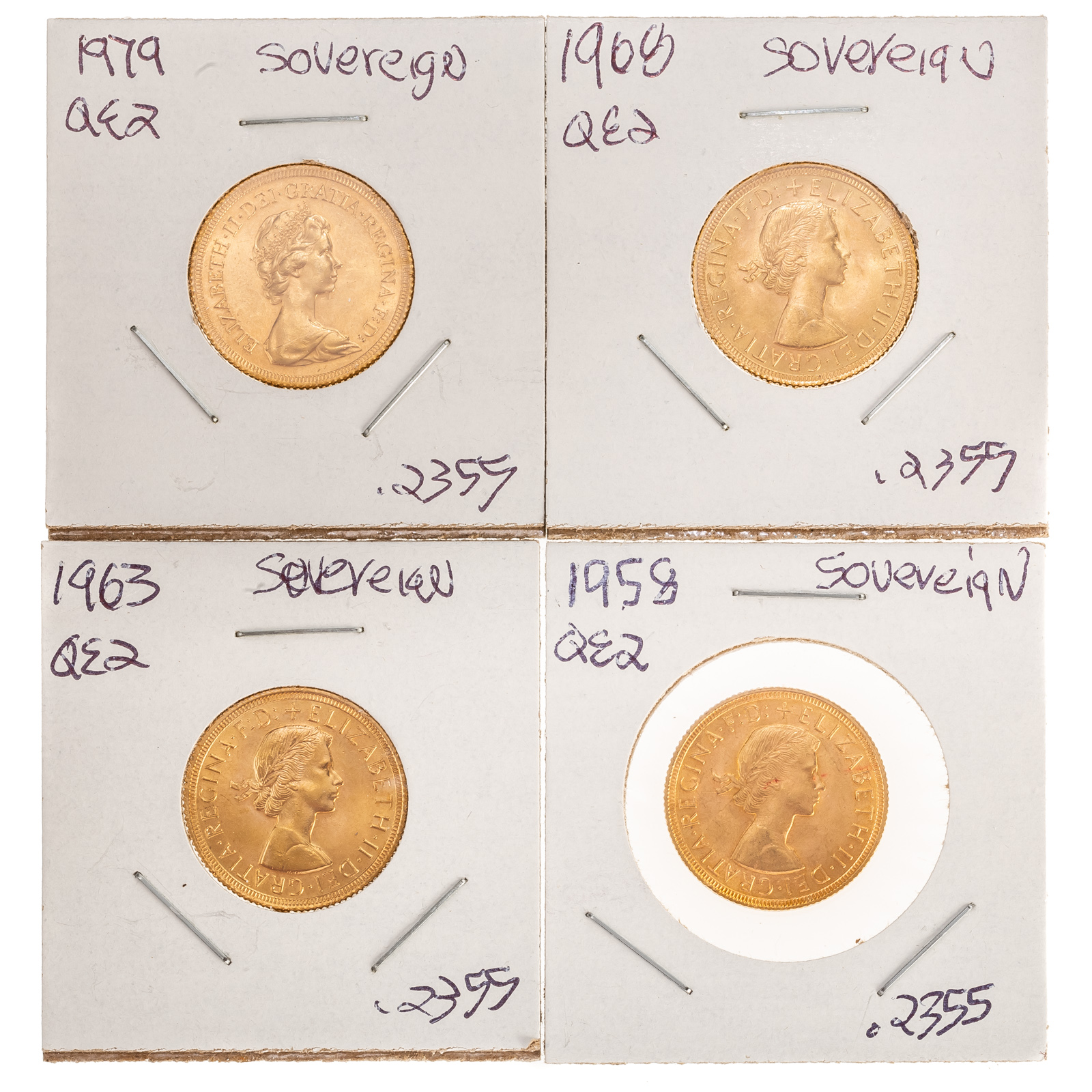 FOUR QUEEN ELIZABETH II GOLD