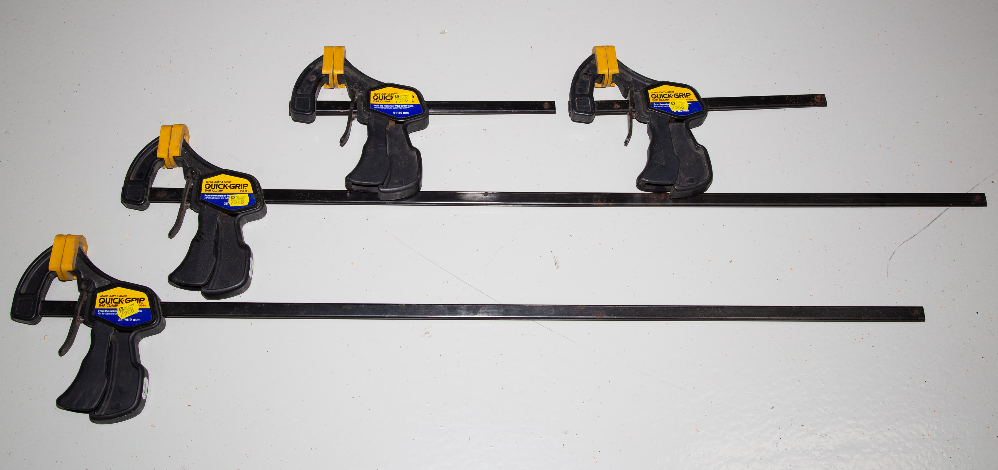 FOUR QUICK GRIP BAR CLAMPS