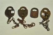 FOUR RAILROAD PADLOCKS. Americ