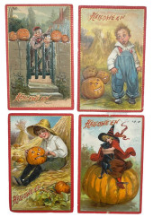 FOUR RAPHAEL TUCK HALLOWEEN PO
