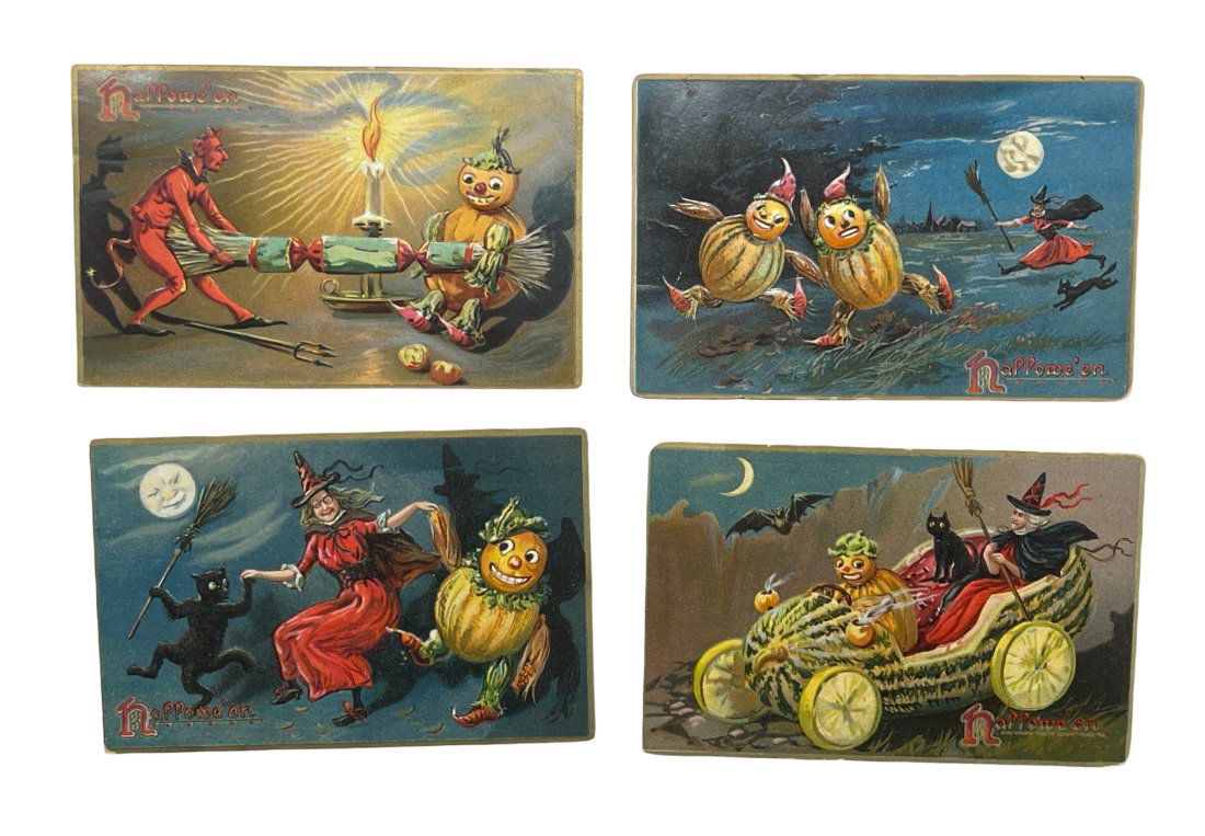 FOUR RAPHAEL TUCK HALLOWEEN