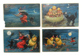 FOUR RAPHAEL TUCK HALLOWEEN PO