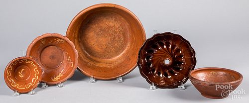 FOUR REDWARE BOWLSFour redware