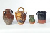 FOUR REDWARE JARS.  Probably E