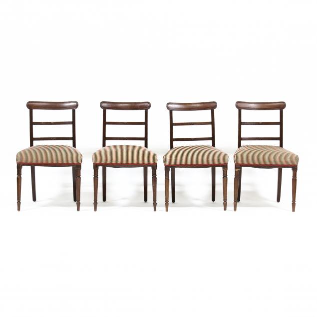 FOUR REGENCY MAHOGANY DINING CHAIRS
