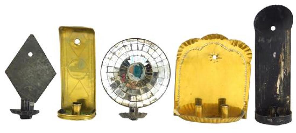 FOUR REPRODUCTION CANDLE SCONCES,