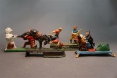 FOUR REPRODUCTION CAST IRON ME