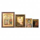 FOUR REPRODUCTION ICONS OR REL