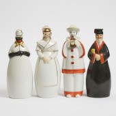 Four Robj Character Bottles, P