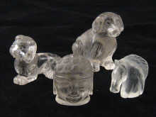 Four rock crystal carving being a