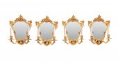 FOUR ROCOCO STYLE GILT BRONZE